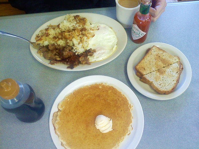 Breakfast at Sandy's restaurant, Colorado Springs