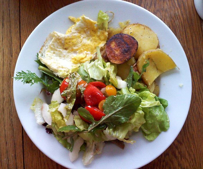 Eggs and salad